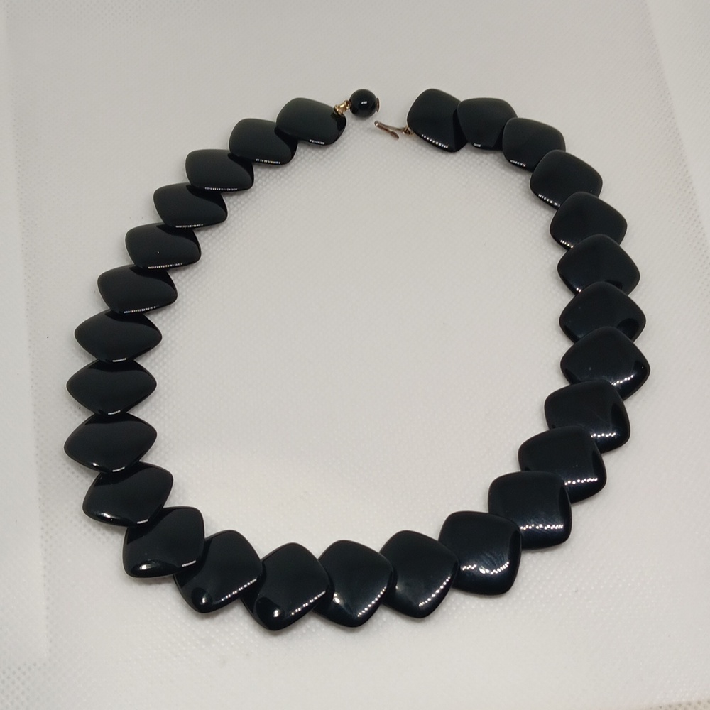 Black Button Bead Necklace